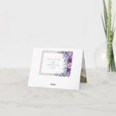 Lila Blumen & Silberne Hochzeit Vielen Dank Dankeskarte (Rückseite)