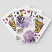 Lila Blumen Spielkarten (Rückseite)