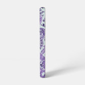 Lila Blumen-Spitzenmuster Samsung Galaxy Hülle (Linke Seite)