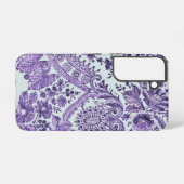 Lila Blumen-Spitzenmuster Samsung Galaxy Hülle (Rückseite (Horizontal))