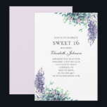 Lila Blumen Sweet 16. Lavender 16. Geburtstag Einladung<br><div class="desc">Sweet 16 Geburtstagseinladung mit violetten Blumen. Bitte kontaktieren Sie mich,  wenn Sie zusätzliche Artikel benötigen.</div>