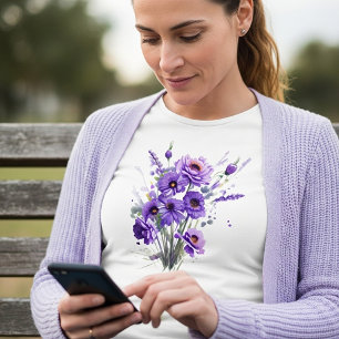 Lila Blumen T-Shirt