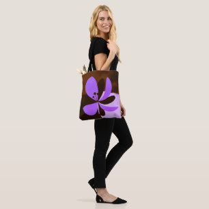 Lila Blumen-Tasche – Kühnes modernes Blumendesign Tasche