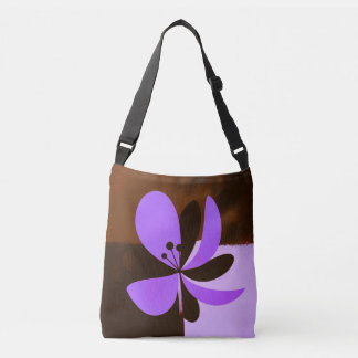 Lila Blumen-Tasche – Kühnes modernes Blumendesign Tragetaschen Mit Langen Trägern