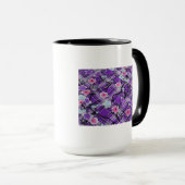 Lila Blumen Tasse (VorderseiteRechts)