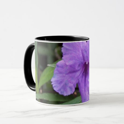 Lila Blumen-Tasse Tasse (Vorderseite Links)