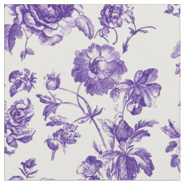 Lila Blumen-Toile-Muster Stoff