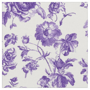 Lila Blumen-Toile-Muster Stoff