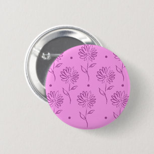 Lila-Blumen-Umrissmuster Button
