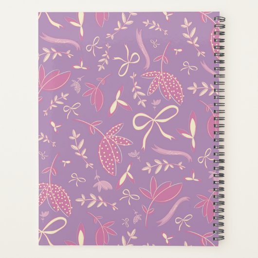 Lila-Blumen und Bogen Planer (Rückseite)