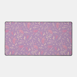 Lila-Blumen und Bogen Schreibtischunterlage