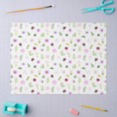 Lila Blumen und Foliage Muster Seidenpapier (Basteln)