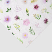 Lila Blumen und Foliage Muster Seidenpapier (Detail)