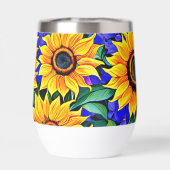 Lila Blumen und gelbe Sonnenblumen Personalisiert (Rückseite)