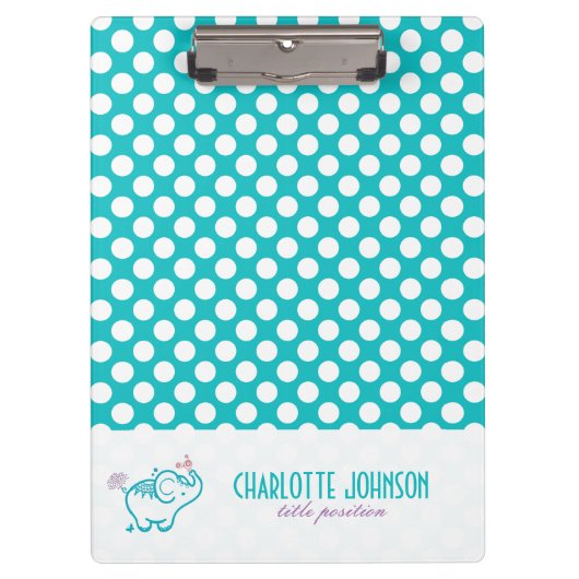 Lila Blumen und Niedliches Baby Elephant Klemmbrett (Vorderseite)