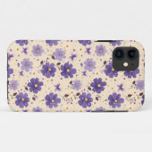 Lila Blumen und Schmetterlinge Florales Handy Case-Mate iPhone Hülle (Rückseite (Horizontal))