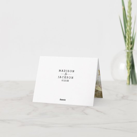 Lila Blumen- und Silberrahmen Hochzeit Vielen Dank Dankeskarte (Rückseite)