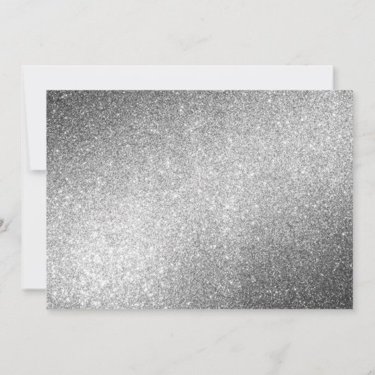 Lila Blumen und Silver Glitzer Probe Dinner Einladung (Rückseite)