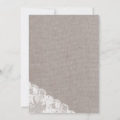 Lila Blumen und Spitzen feierliche Hochzeit Einladung (Rückseite)