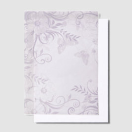 Lila Blumen und Wirbel Pergament Einladungen