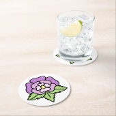 Lila-Blumen-Untersetzer Runder Pappuntersetzer (Vor Ort)