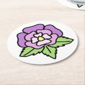 Lila-Blumen-Untersetzer Runder Pappuntersetzer (Angewinkelt)