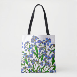 Lila Blumen, vergessen Sie mich nicht Wildblume Tasche