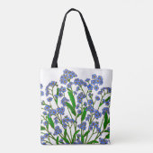 Lila Blumen, vergessen Sie mich nicht Wildblume Tasche (Rückseite)