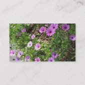 lila Blumen Visitenkarte (Rückseite)