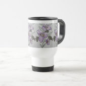 Lila Blumen Wasserfarben Design Reisebecher (VorderseiteRechts)