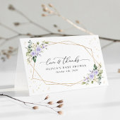 Lila Blumen, weiße Blume, Boho, Babydusche Dankeskarte