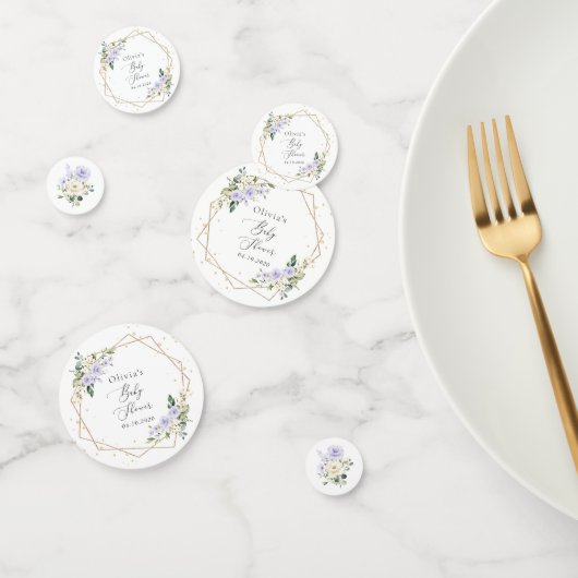 Lila Blumen, weiße Blume, Boho, Babydusche Konfetti (Gruppe)