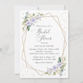 Lila Blumen, weiße Blume, Boho, Brautparty Einladung (Vorderseite)