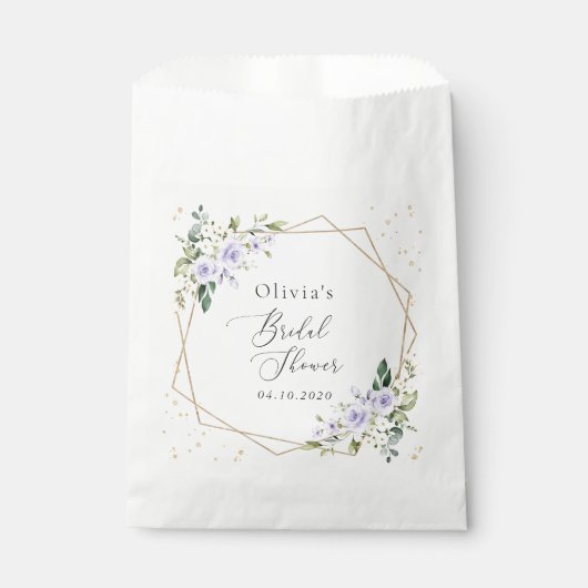 Lila Blumen, weiße Blume, Boho, Brautparty Geschenktütchen (Vorderseite)