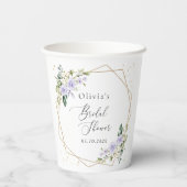 Lila Blumen, weiße Blume, Boho, Brautparty Pappbecher (Rückseite)