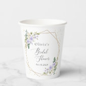 Lila Blumen, weiße Blume, Boho, Brautparty Pappbecher (Vorderseite)