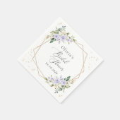 Lila Blumen, weiße Blume, Boho, Brautparty Serviette (Ecke)