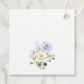 Lila Blumen, weiße Blume, Boho, Hochzeit Geschenkanhänger (Rückseite)