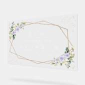 Lila Blumen, weiße Blume, Hochzeitstunde Acrylschild (Winkel)