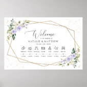 Lila Blumen, weiße Blume, Hochzeitstunde Poster (Vorne)