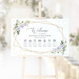 Lila Blumen, weiße Blume, Hochzeitstunde Poster
