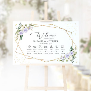 Lila Blumen, weiße Blume, Hochzeitstunde Poster