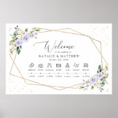 Lila Blumen, weiße Blume, Hochzeitstunde Poster (Vorne)