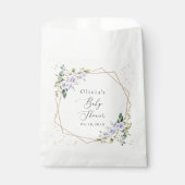 Lila Blumen, Weiße Blumen, Boho, Babyparty Geschenktütchen (Vorderseite)