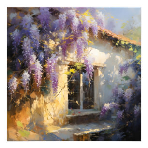 Lila Blumen Zuhause Fotodruck