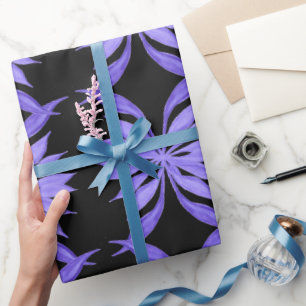 Lila Blumenaquarellmuster Geschenkpapier