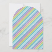 Lila Blumenarmbogen Kindergeburt Einladung (Rückseite)