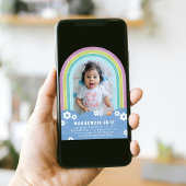 Lila Blumenarmbogen Kindergeburt Einladung