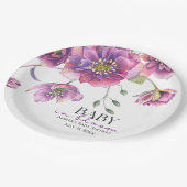 Lila Blumenbaby in Bloom Paper-Tellern Pappteller (Schrägansicht)