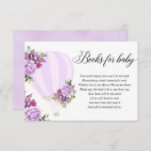 Lila Blumenballon-Buch anstelle einer Karte (Vorne/Hinten)